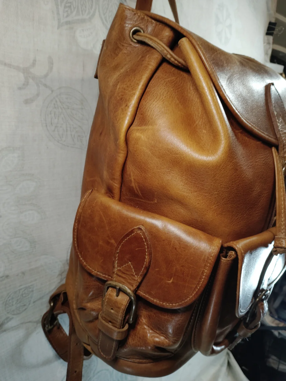 Full Grain Leather Backpack/Briefcase in Brown - Premium Carryall
